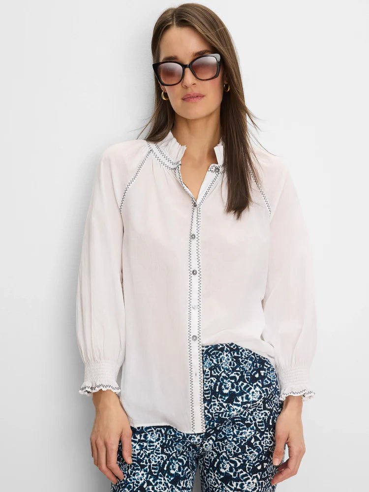 Nic & Zoe Zig Zag Stitch Crinkle Top - Flea Boutiques