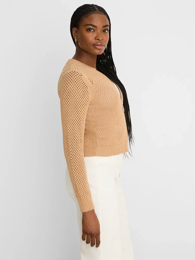 Nic + Zoe Zip Front Mesh Cardi - Flea Boutiques