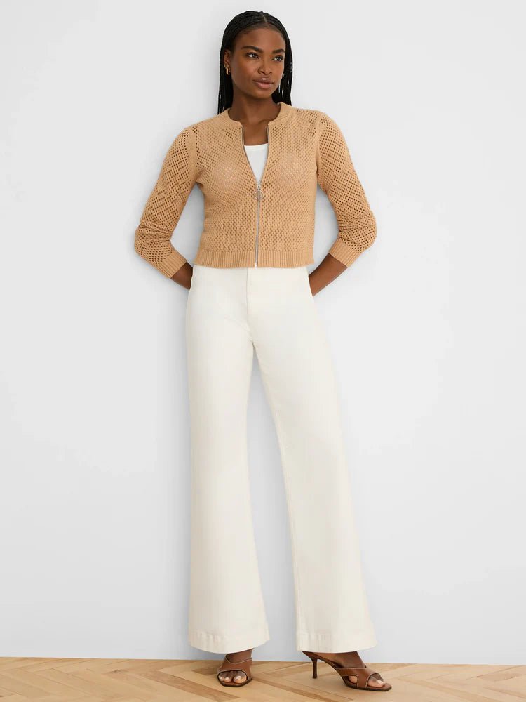 Nic + Zoe Zip Front Mesh Cardi - Flea Boutiques