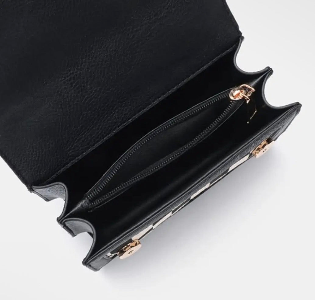 Nora Checkered Top Handle Bag - Flea Boutiques