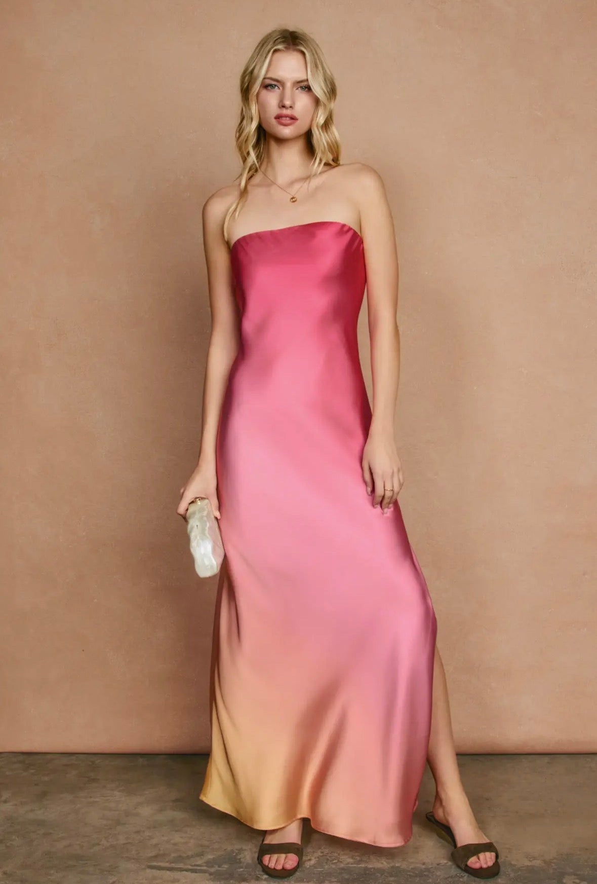 Ombre Strapless Maxi Dress - Flea Boutiques