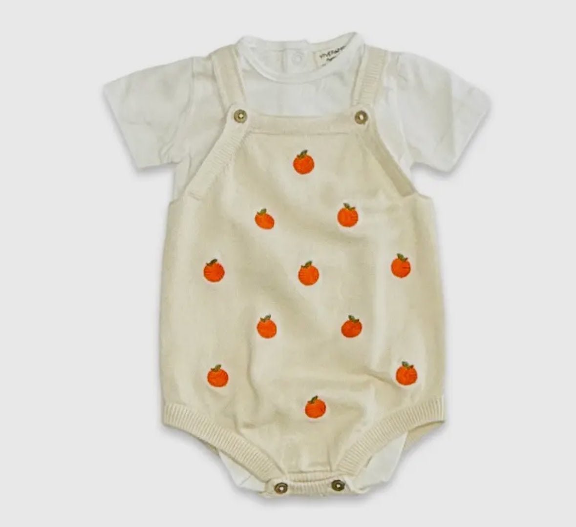 Orange Embroidered Ruffle Romper - Flea Boutiques