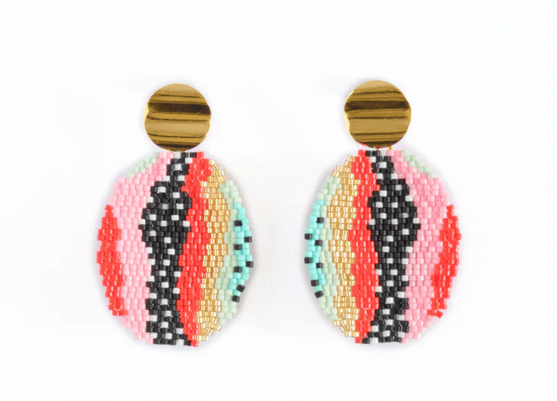 Organic Oval Drop Earrings - Flea Boutiques