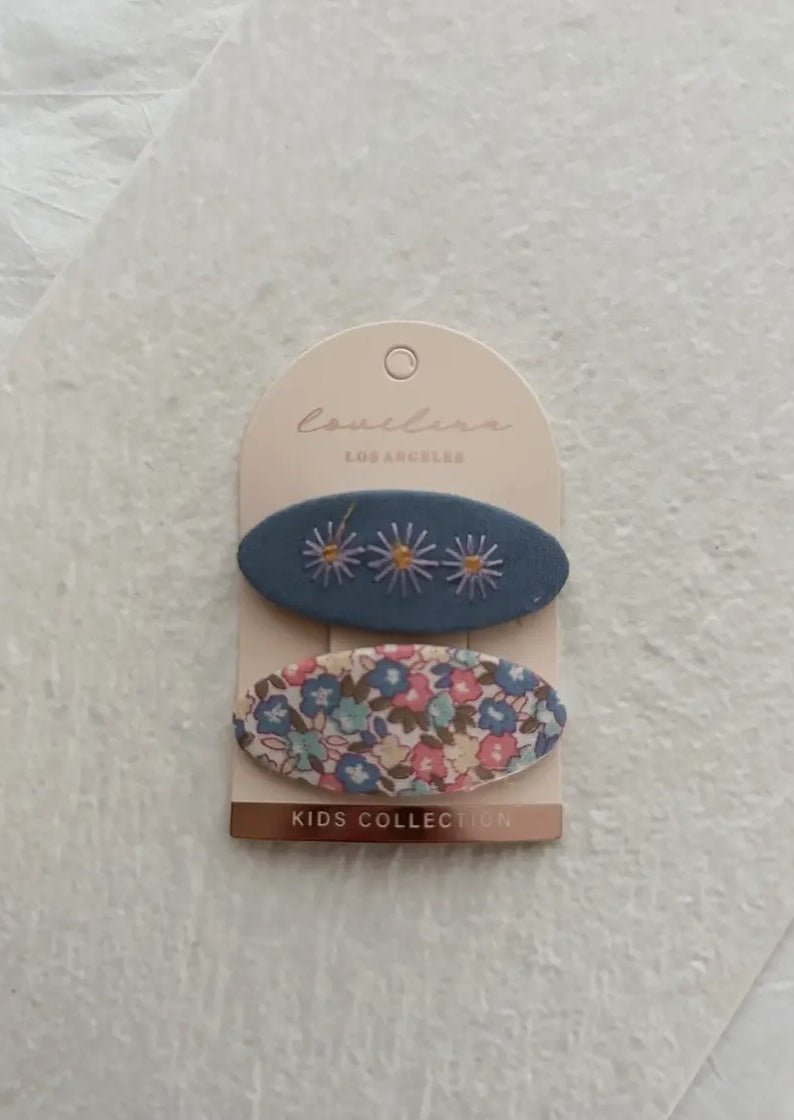 Oval Flower Hair Clip Set - Flea Boutiques