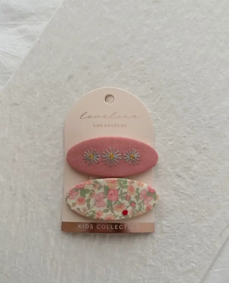 Oval Flower Hair Clip Set - Flea Boutiques