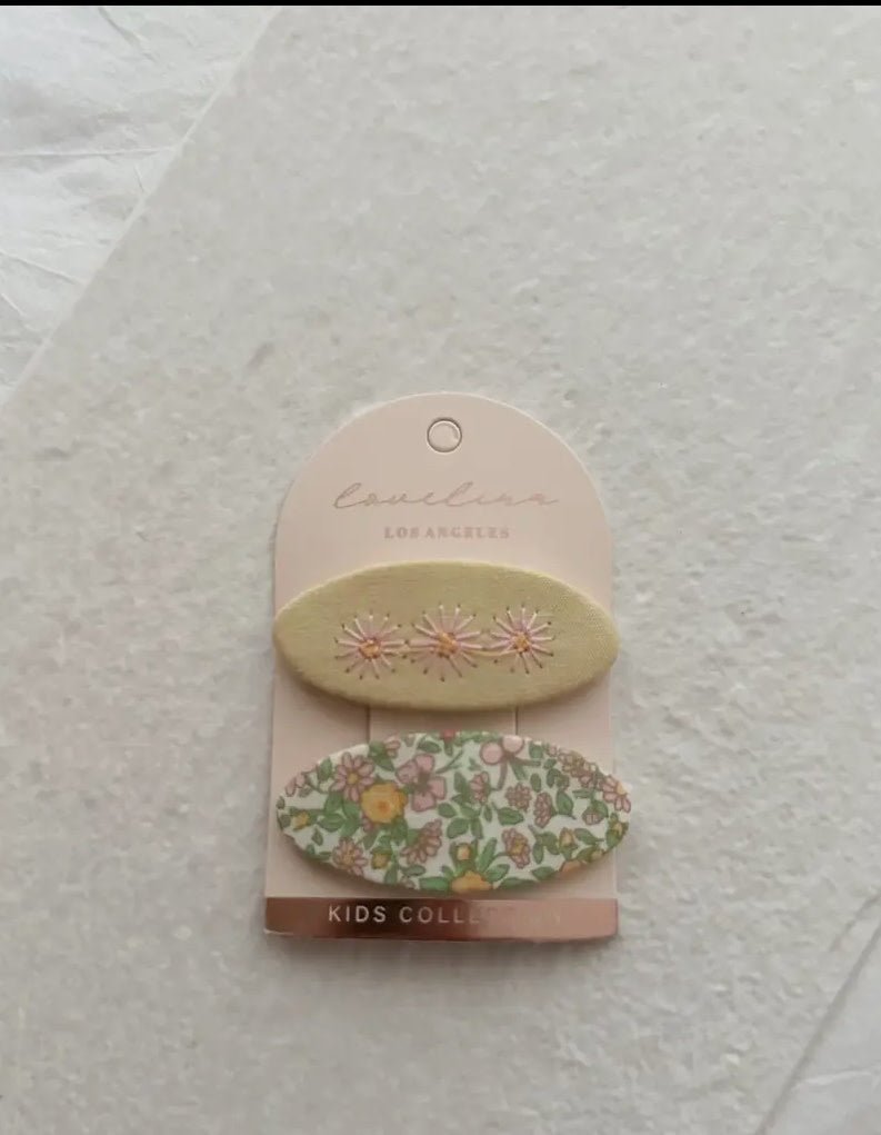 Oval Flower Hair Clip Set - Flea Boutiques