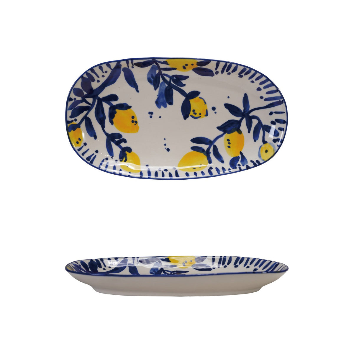Oval Platter with Lemons - Flea Boutiques