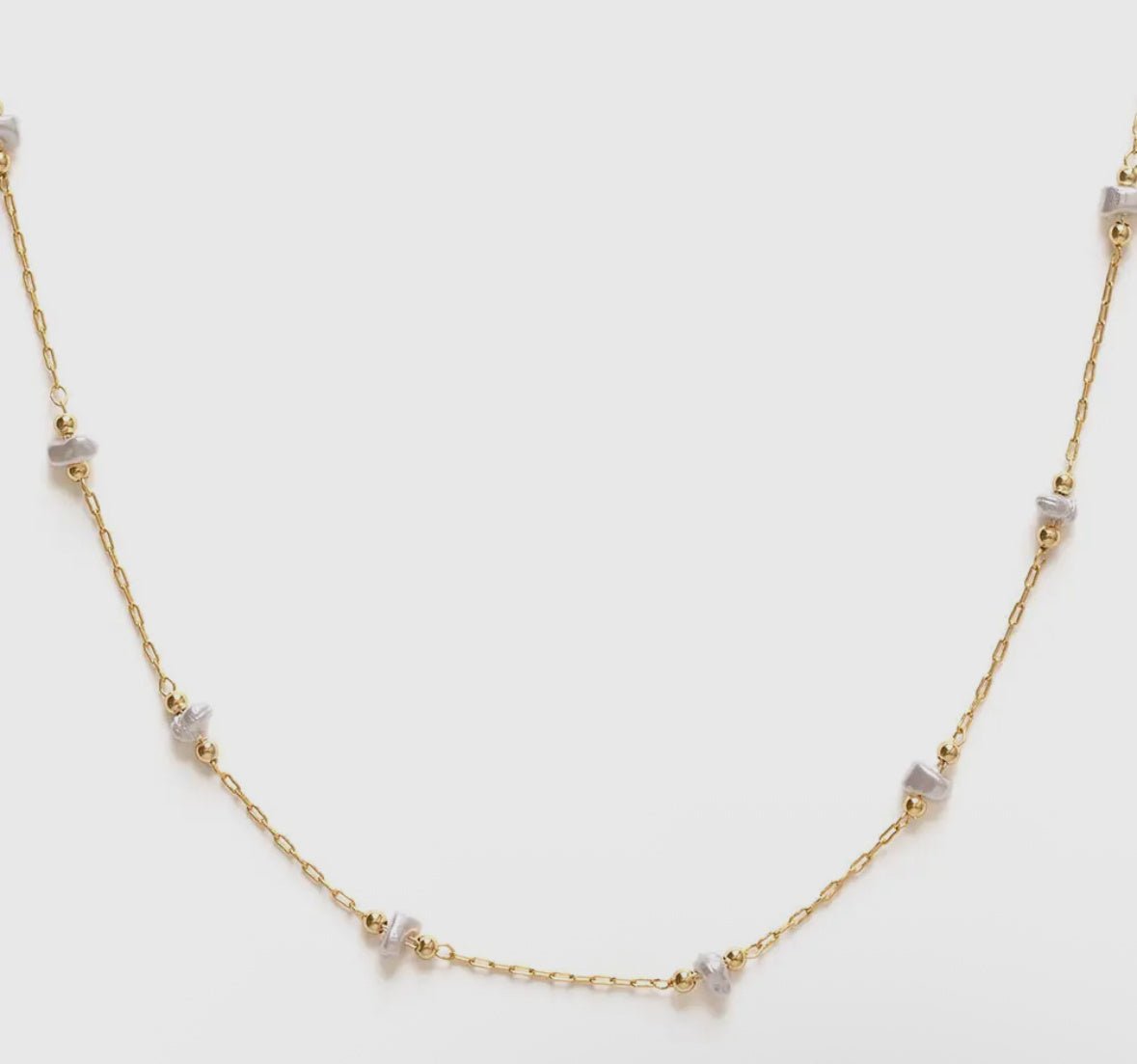 Pearl Station Chain Necklace - Flea Boutiques