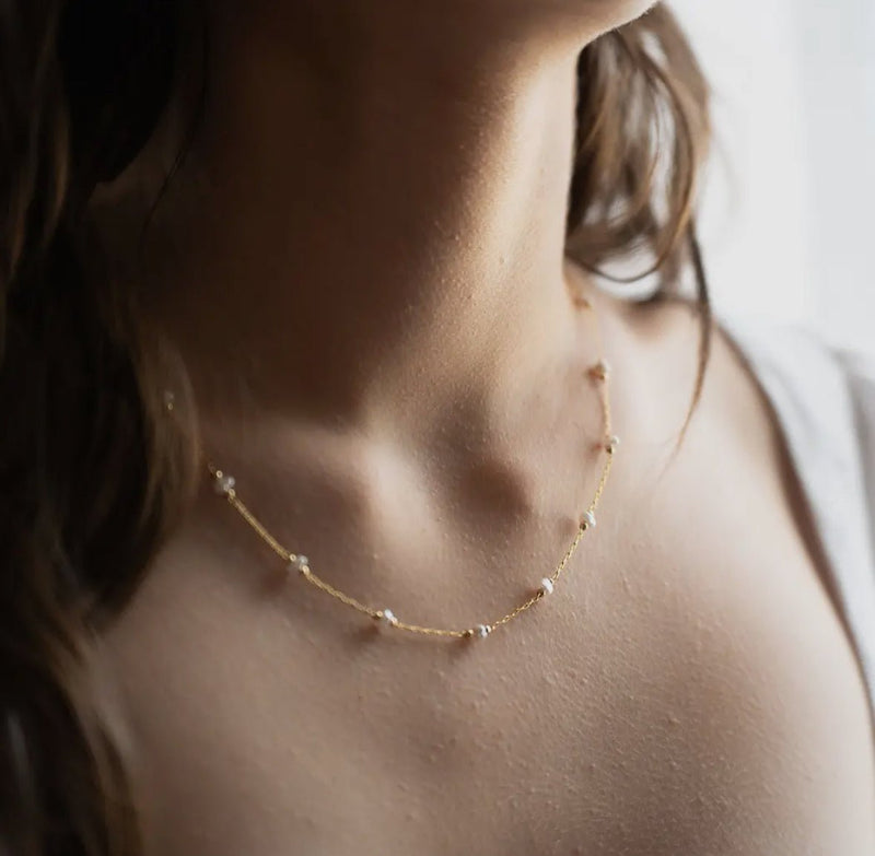 Pearl Station Chain Necklace - Flea Boutiques