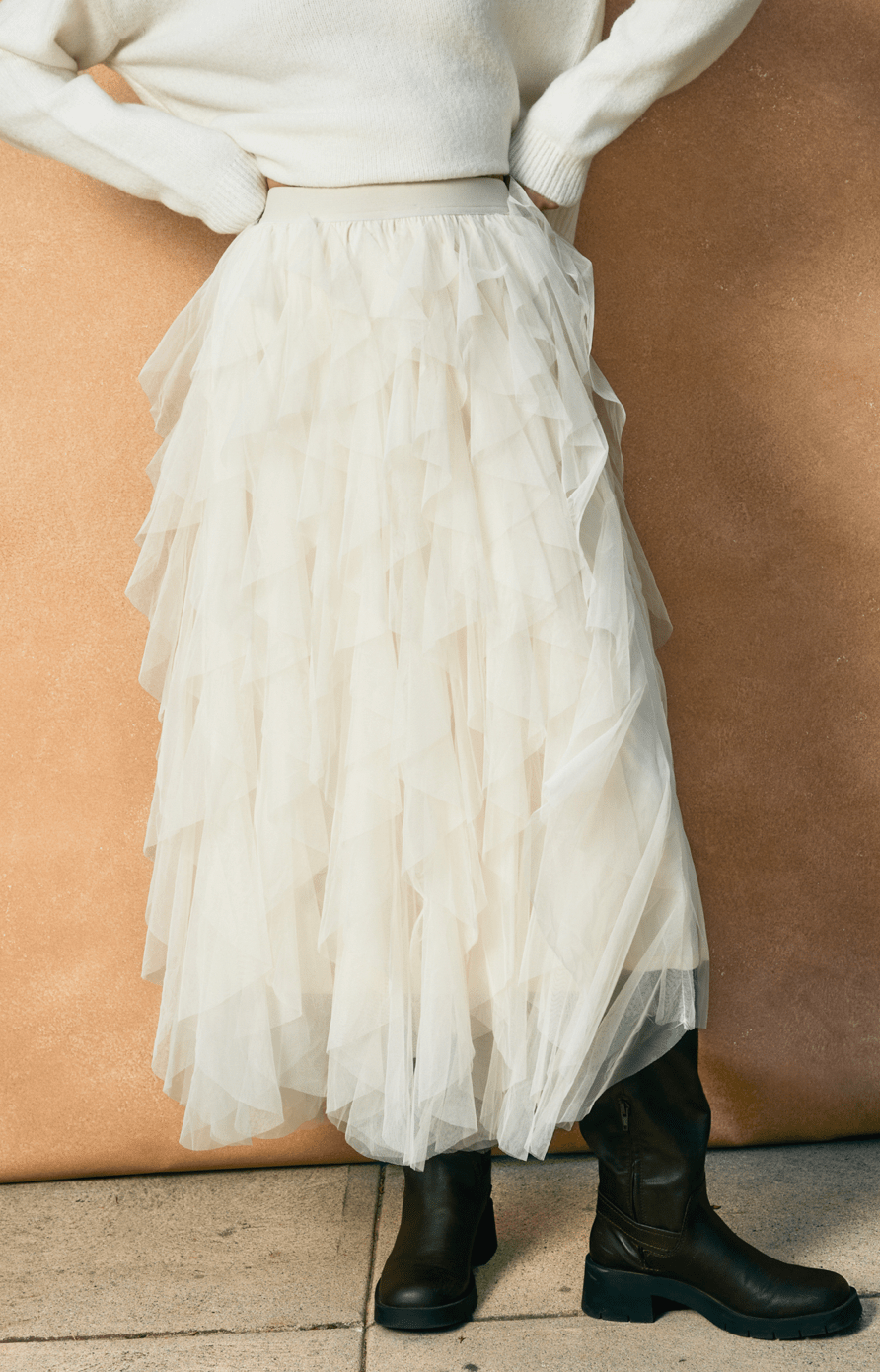 Peony Veil Ruffle Maxi Skirt - Flea Boutiques