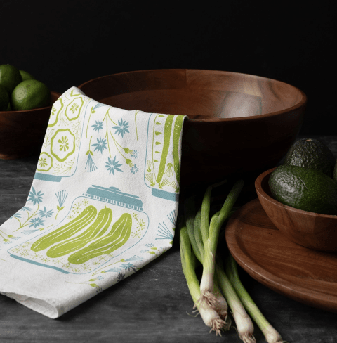 Pickles + Petals Tea Towel - Flea Boutiques