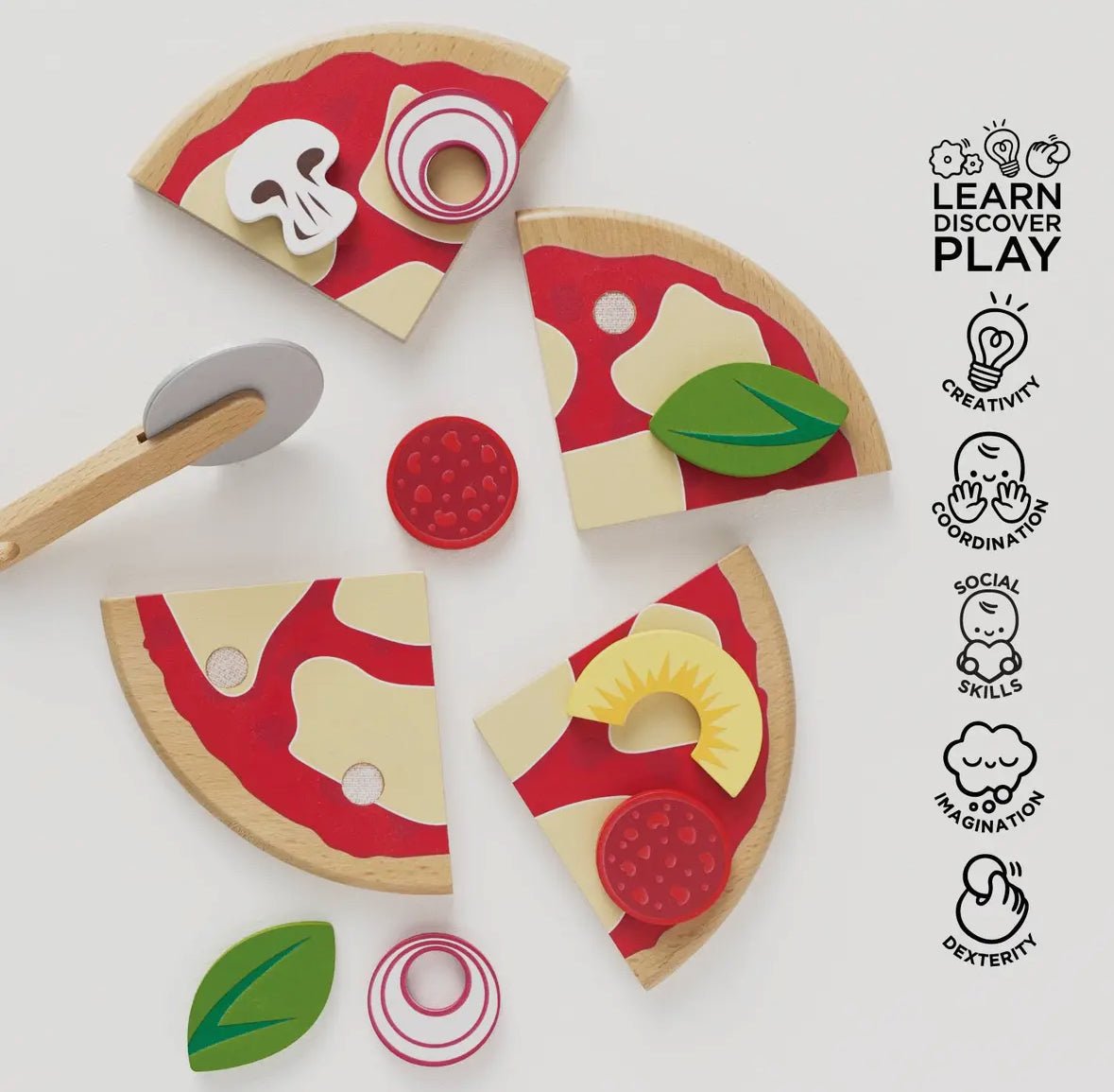 Pizza & Toppings w Slice Cutter - Flea Boutiques