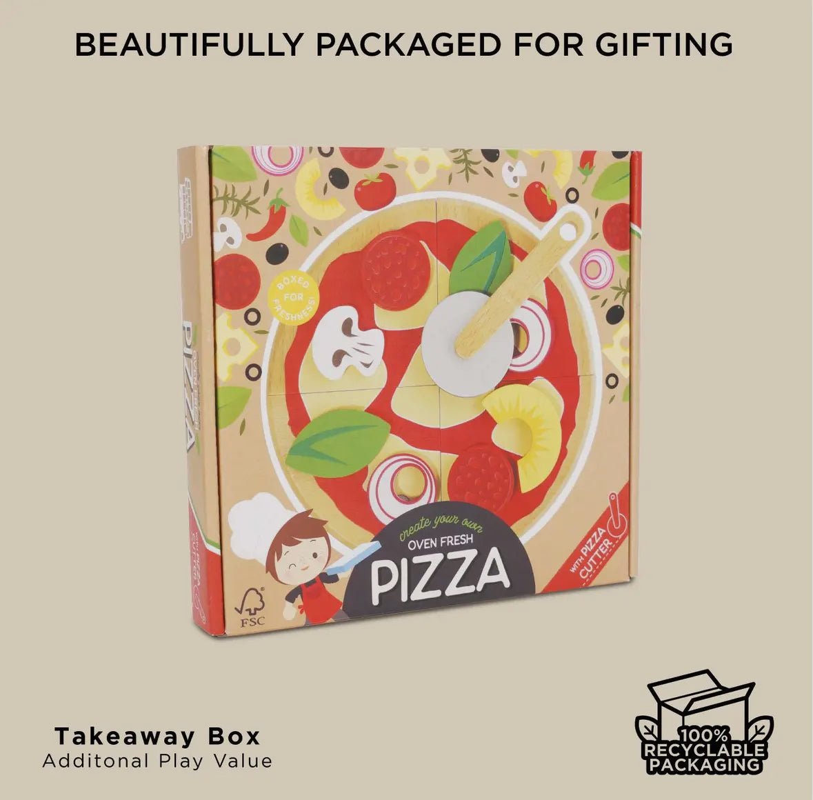 Pizza & Toppings w Slice Cutter - Flea Boutiques