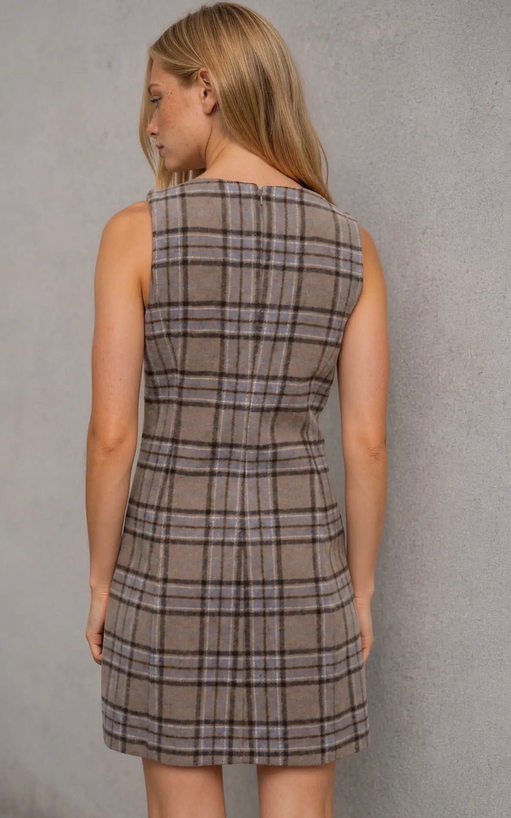 Plaid Flannel Sleeveless Mini Dress - Flea Boutiques
