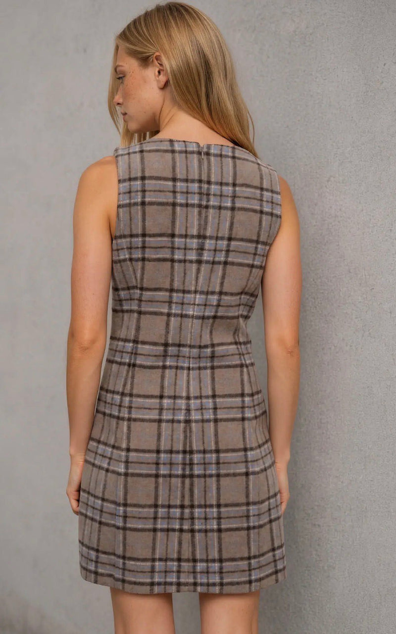 Plaid Flannel Sleeveless Mini Dress - Flea Boutiques