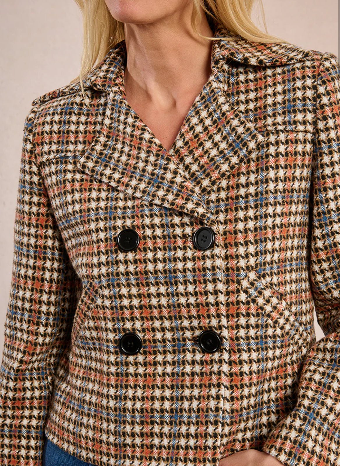 Plaid Houndstooth Blazer - Flea Boutiques