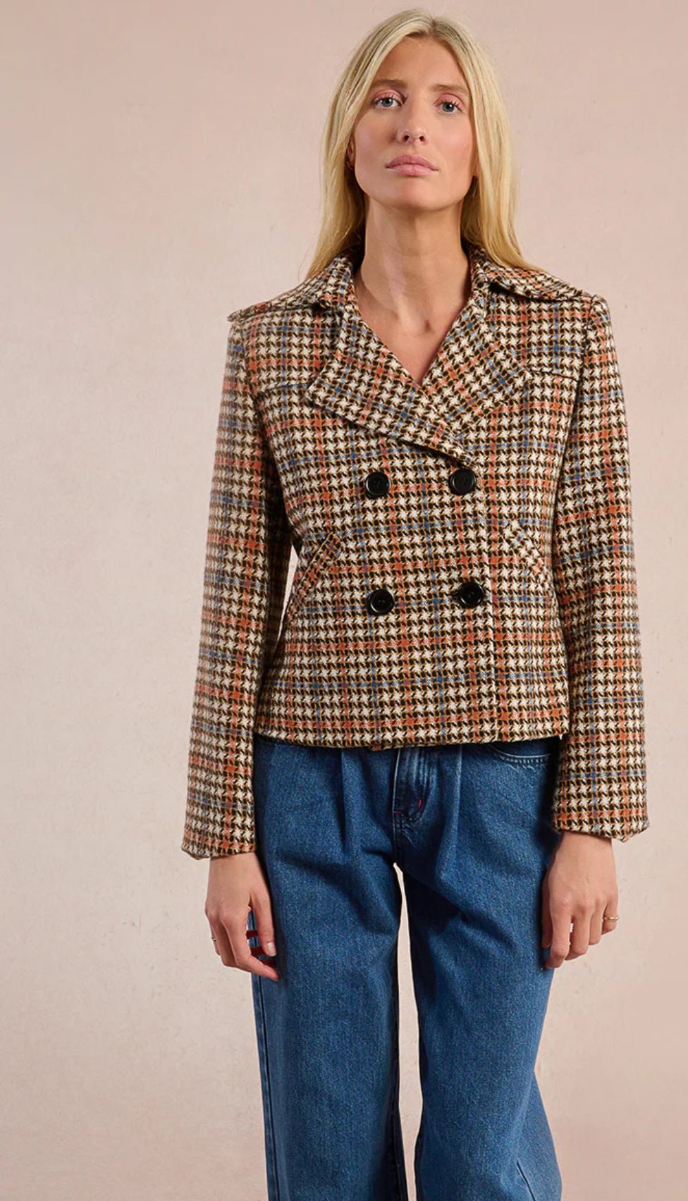 Plaid Houndstooth Blazer - Flea Boutiques