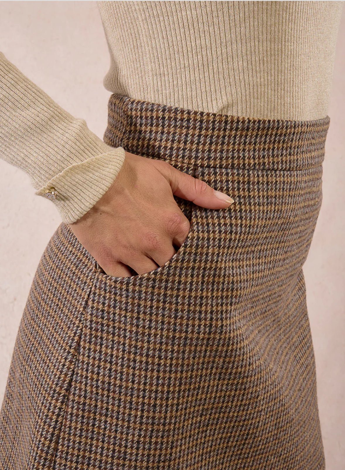 Plaid Houndstooth Skirt - Flea Boutiques