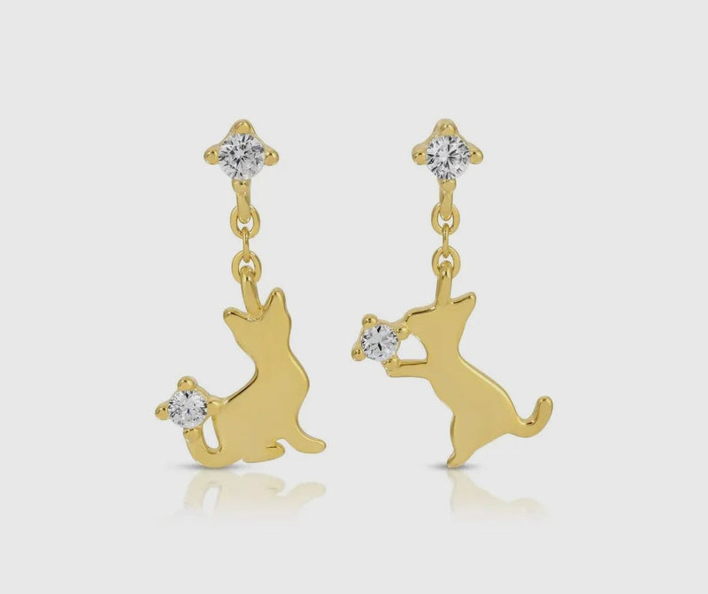 Playful Cat Studs - Flea Boutiques