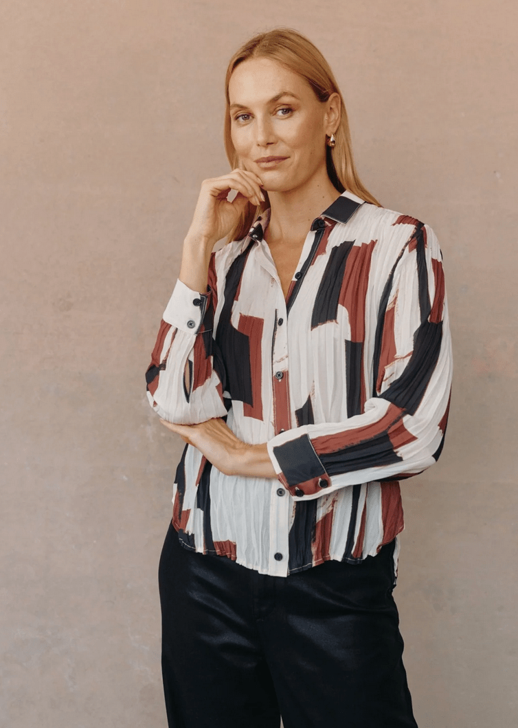 Pleated Button Down - Flea Boutiques