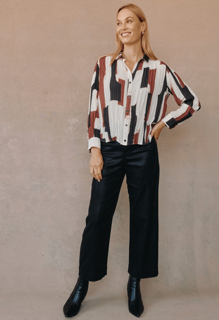 Pleated Button Down - Flea Boutiques