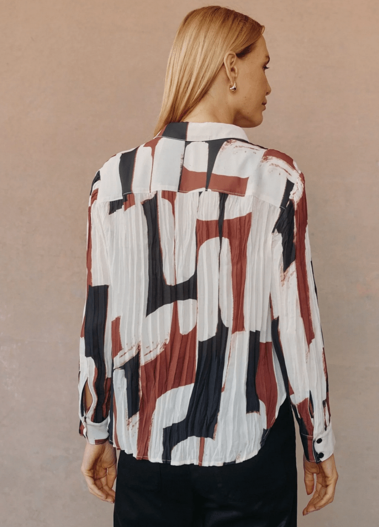 Pleated Button Down - Flea Boutiques