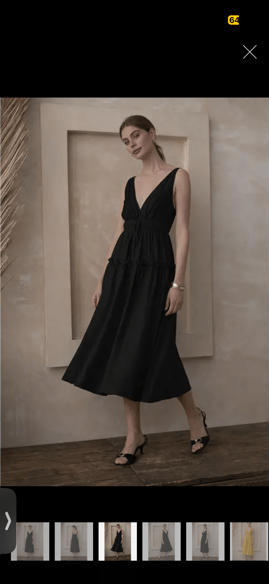 Pleated V Neck Front Tie Slvless Midi - Flea Boutiques