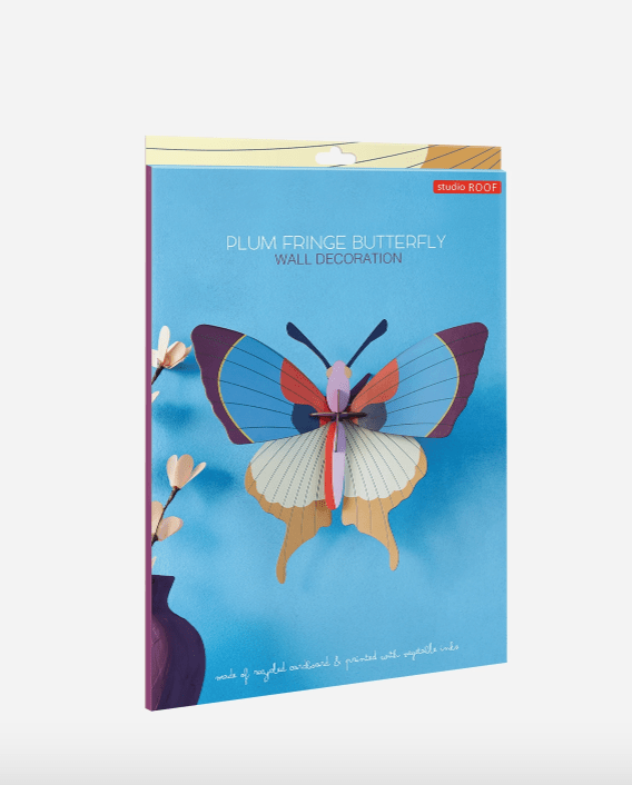 Plum Fringe Butterfly Set Wall Art - Flea Boutiques