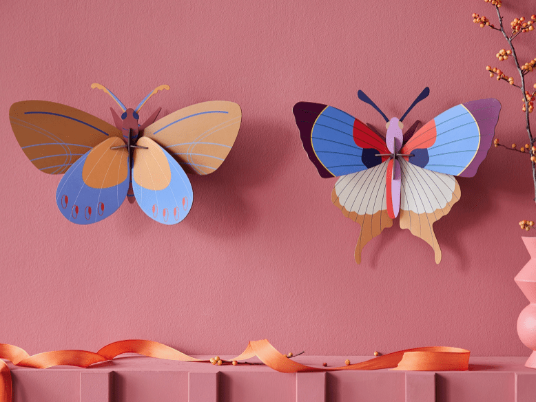Plum Fringe Butterfly Set Wall Art - Flea Boutiques