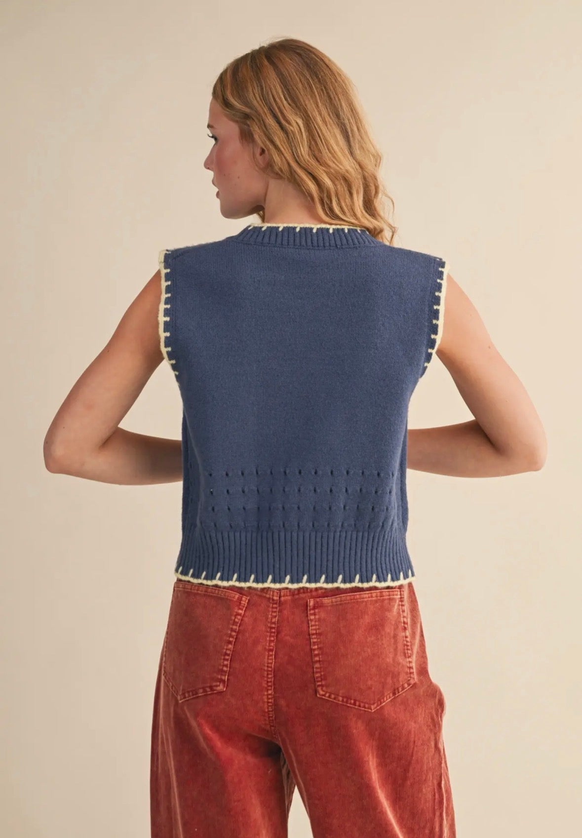Pointelle Sweater Vest - Flea Boutiques
