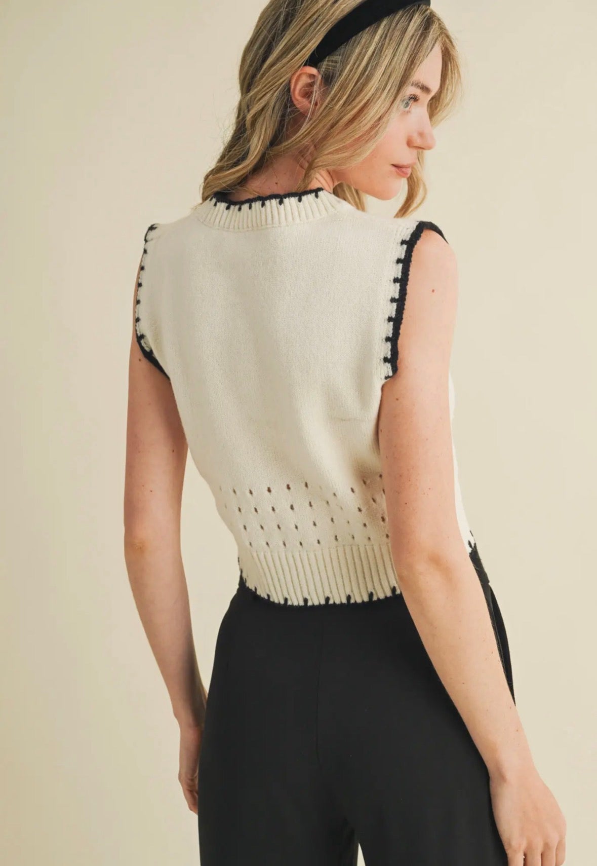 Pointelle Sweater Vest - Flea Boutiques