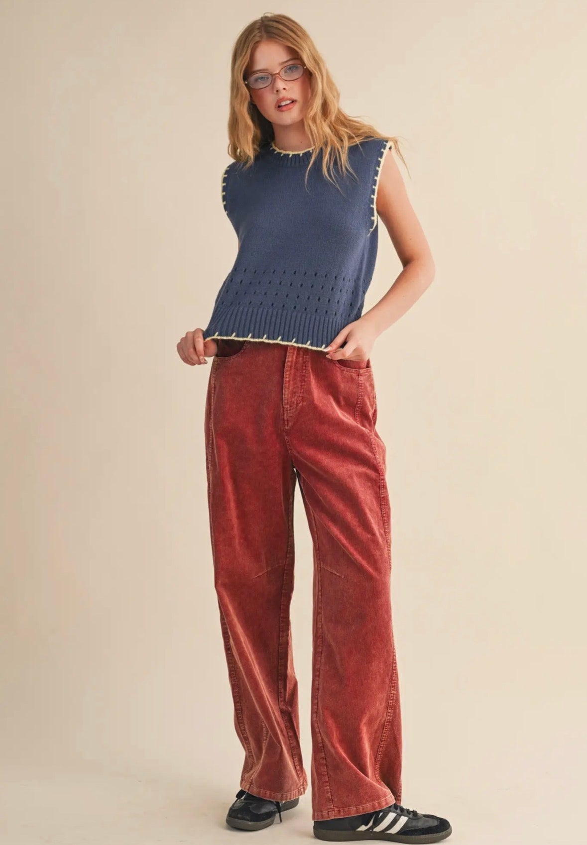 Pointelle Sweater Vest - Flea Boutiques