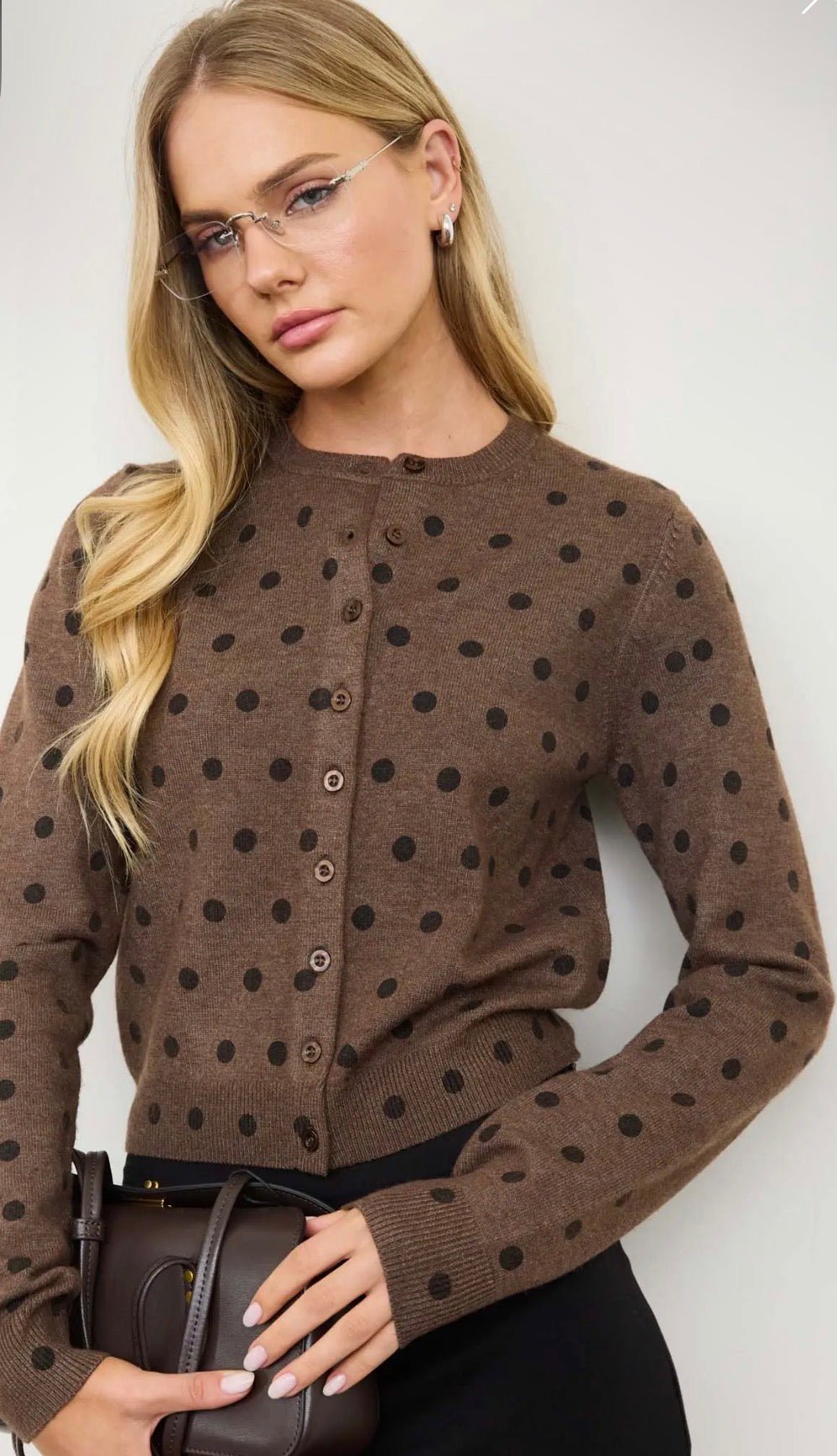 Polka Dot Button Down Cardigan - Flea Boutiques