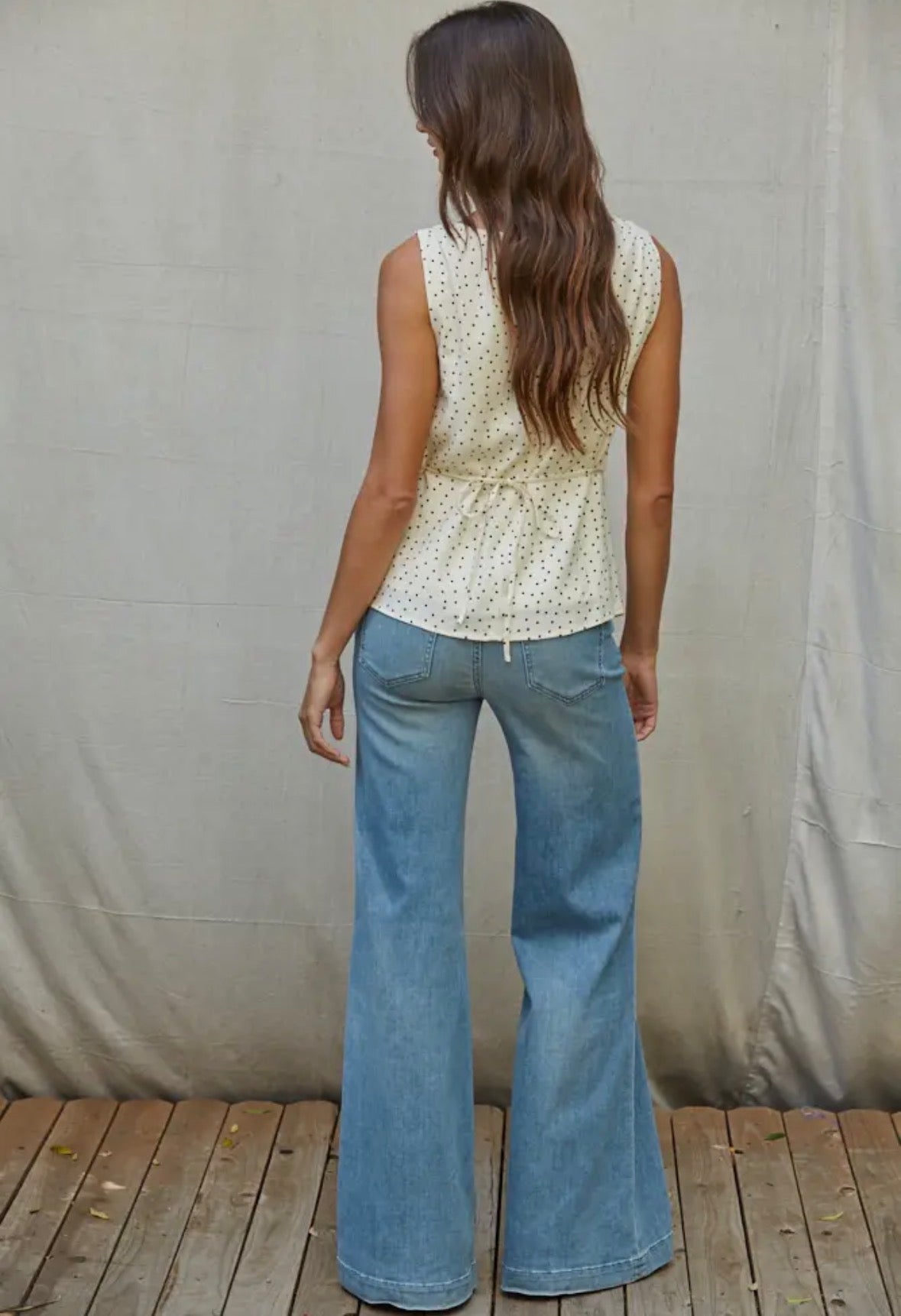 Polka Dot Cowl Slvless Top - Flea Boutiques