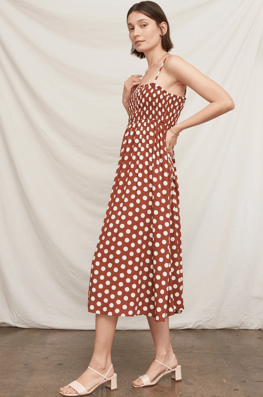 Polka Dot Midi Dress - Flea Boutiques