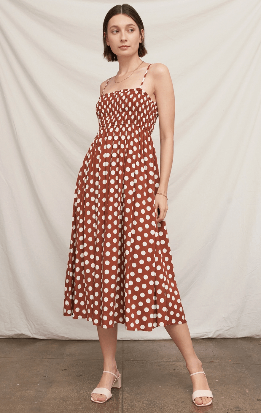 Polka Dot Midi Dress - Flea Boutiques