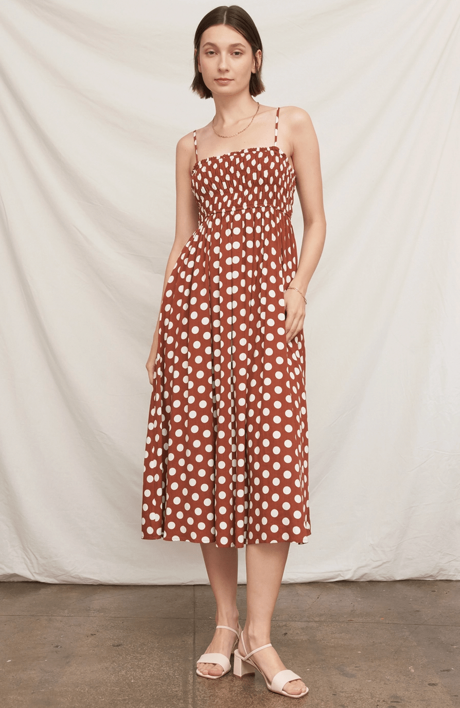 Polka Dot Midi Dress - Flea Boutiques