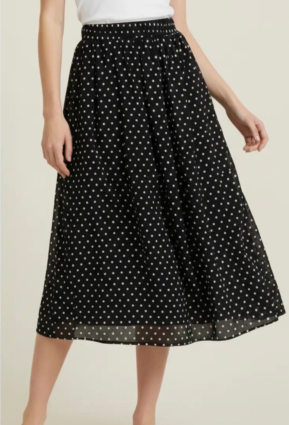 Polka Dot Midi Skirt - Flea Boutiques