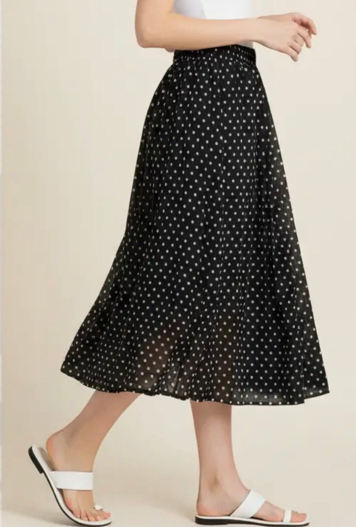 Polka Dot Midi Skirt - Flea Boutiques