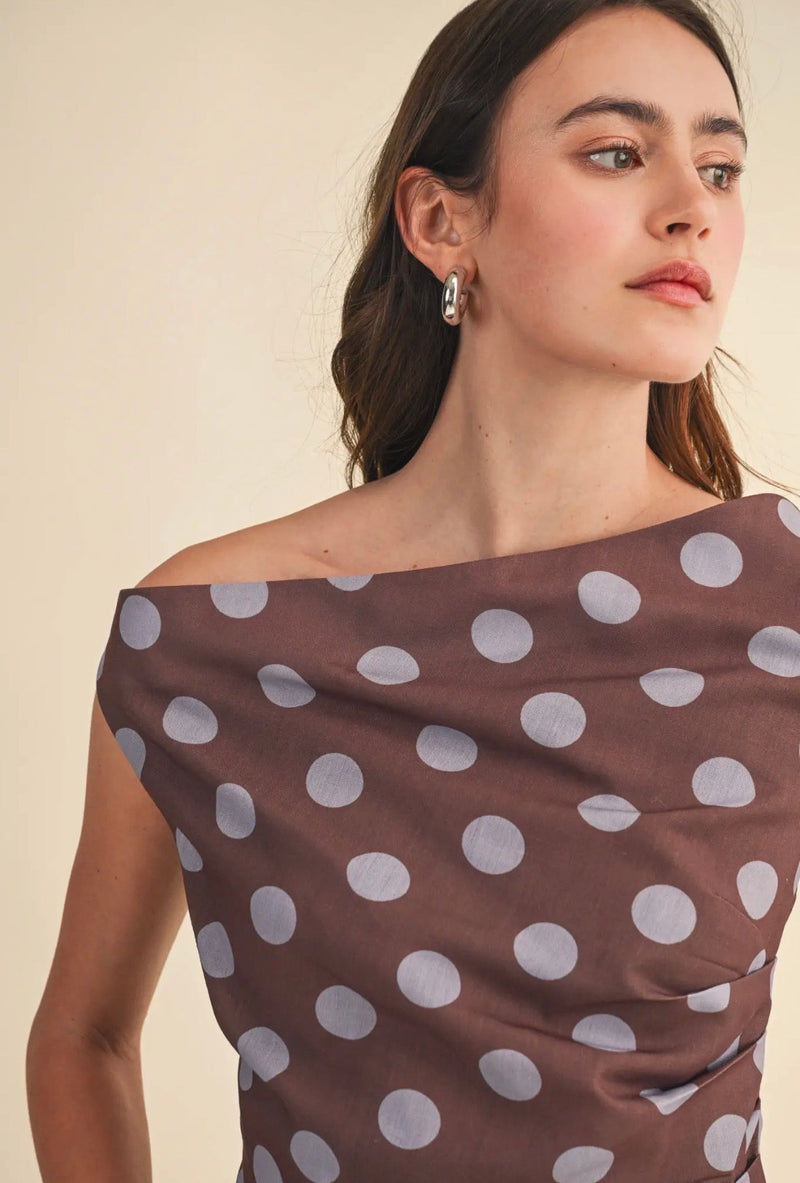 Polka Dot Off Shoulder Top - Flea Boutiques