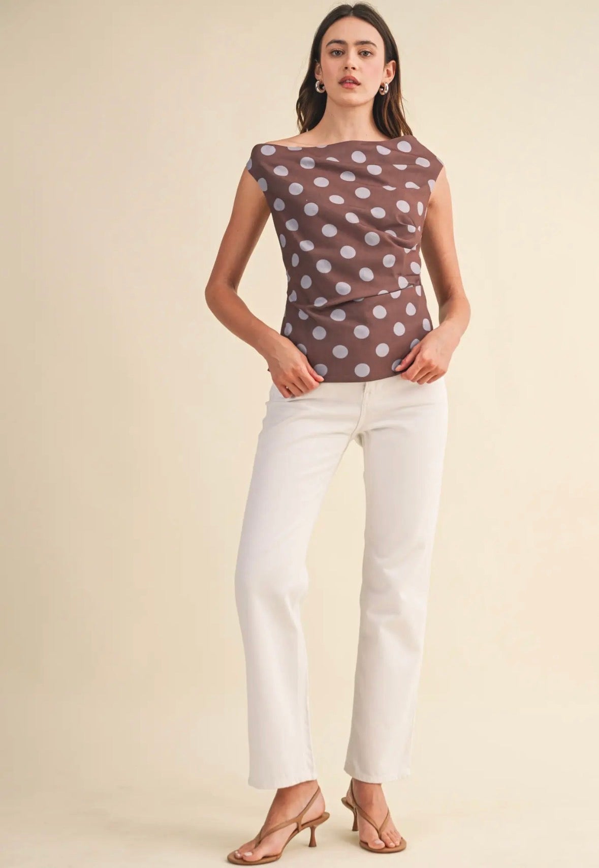 Polka Dot Off Shoulder Top - Flea Boutiques