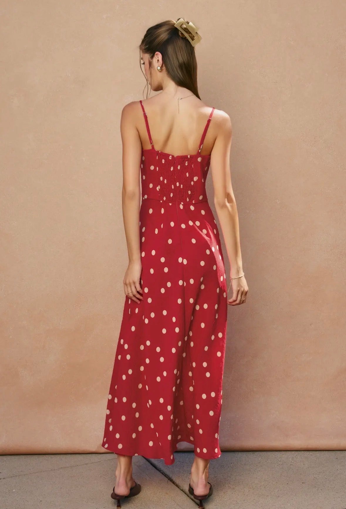 Polka Dot Ruched Bust Dress - Flea Boutiques