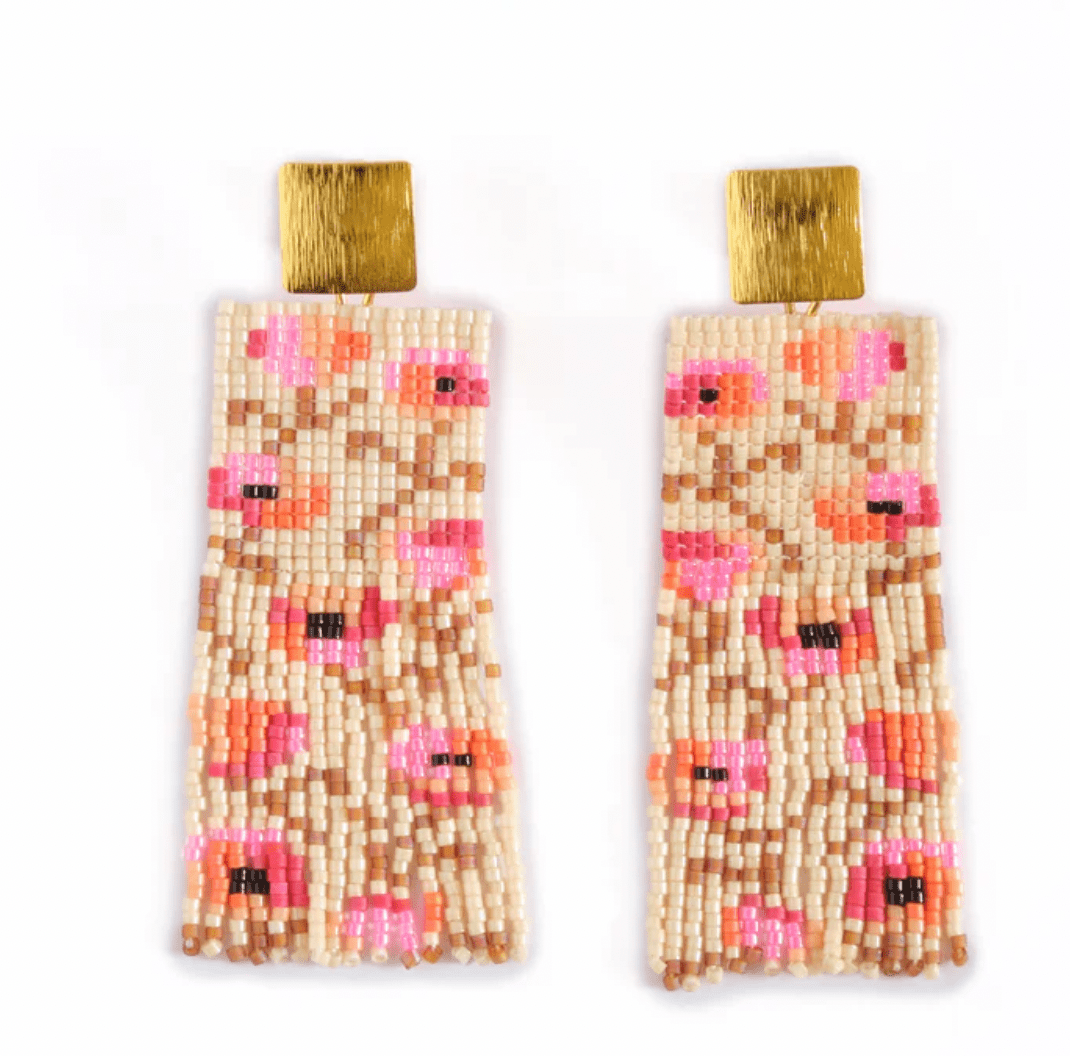 Poppy Flower Fringe Earrings - Flea Boutiques