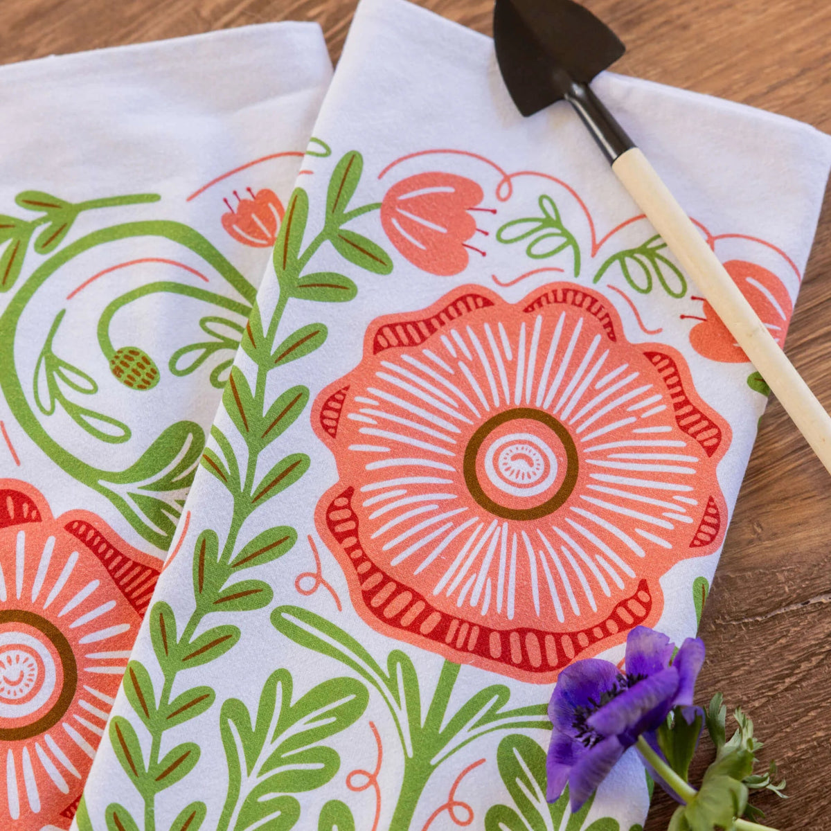 Poppy in Pink Tea Towel - Flea Boutiques