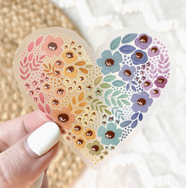 Pride Rainbow Heart Sticker - Flea Boutiques