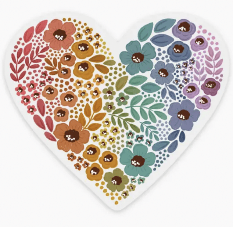 Pride Rainbow Heart Sticker - Flea Boutiques