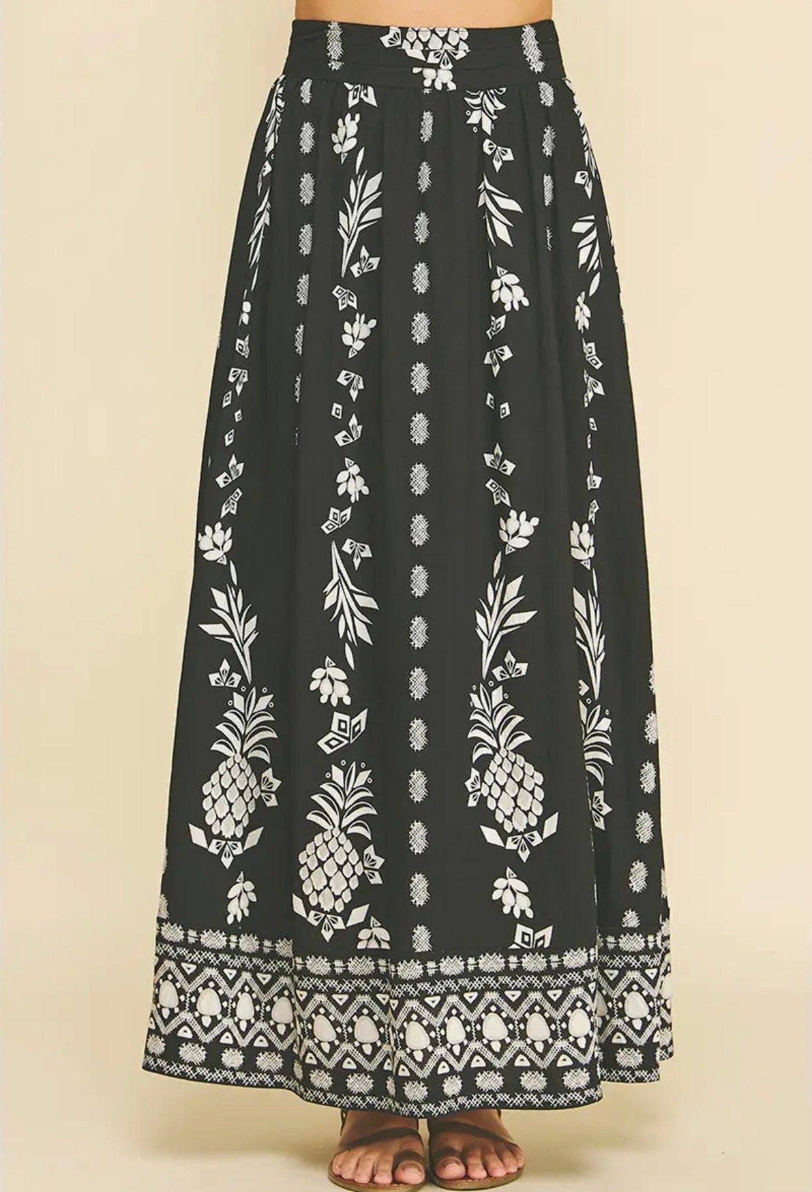 Print A-Line Maxi Skirt - Flea Boutiques