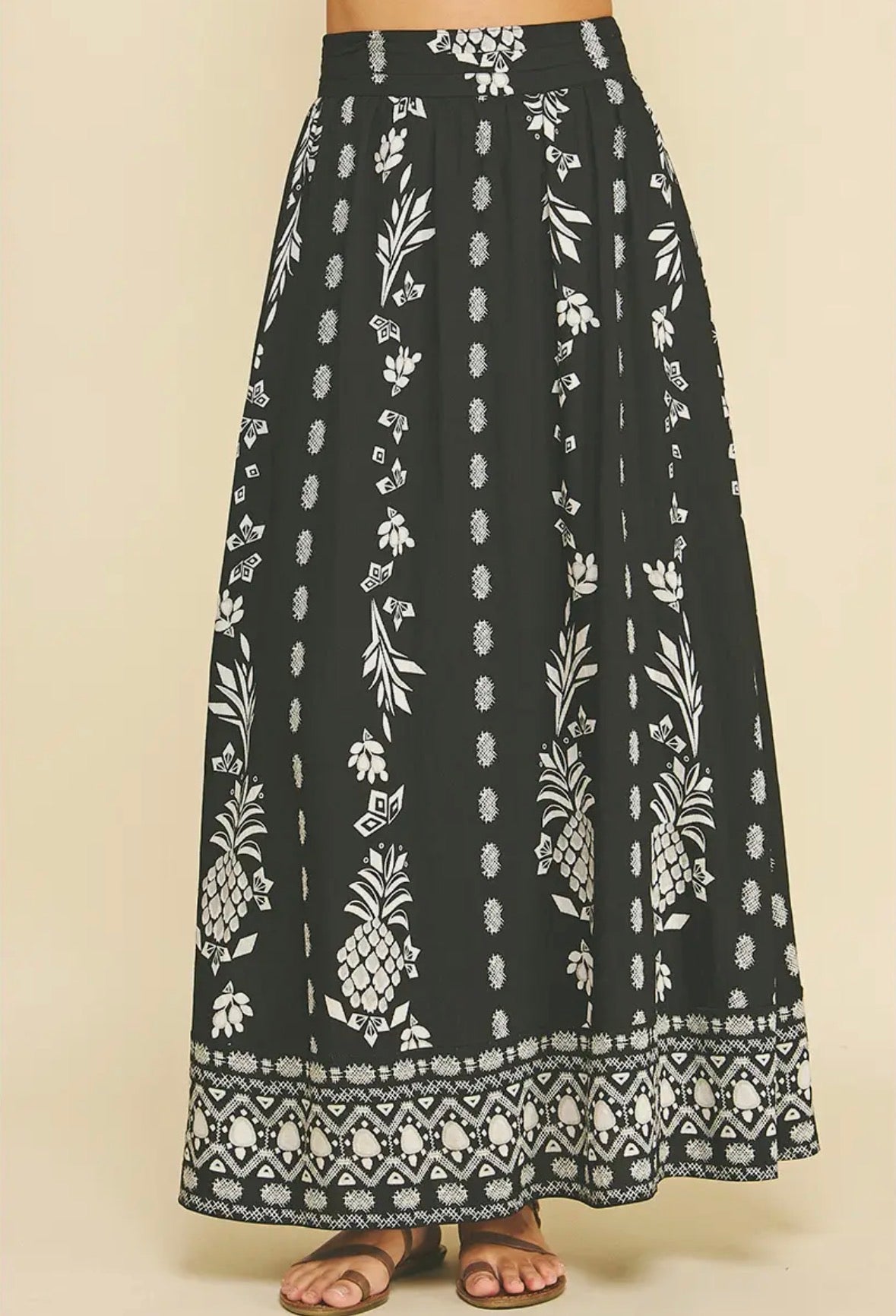 Print A-Line Maxi Skirt - Flea Boutiques