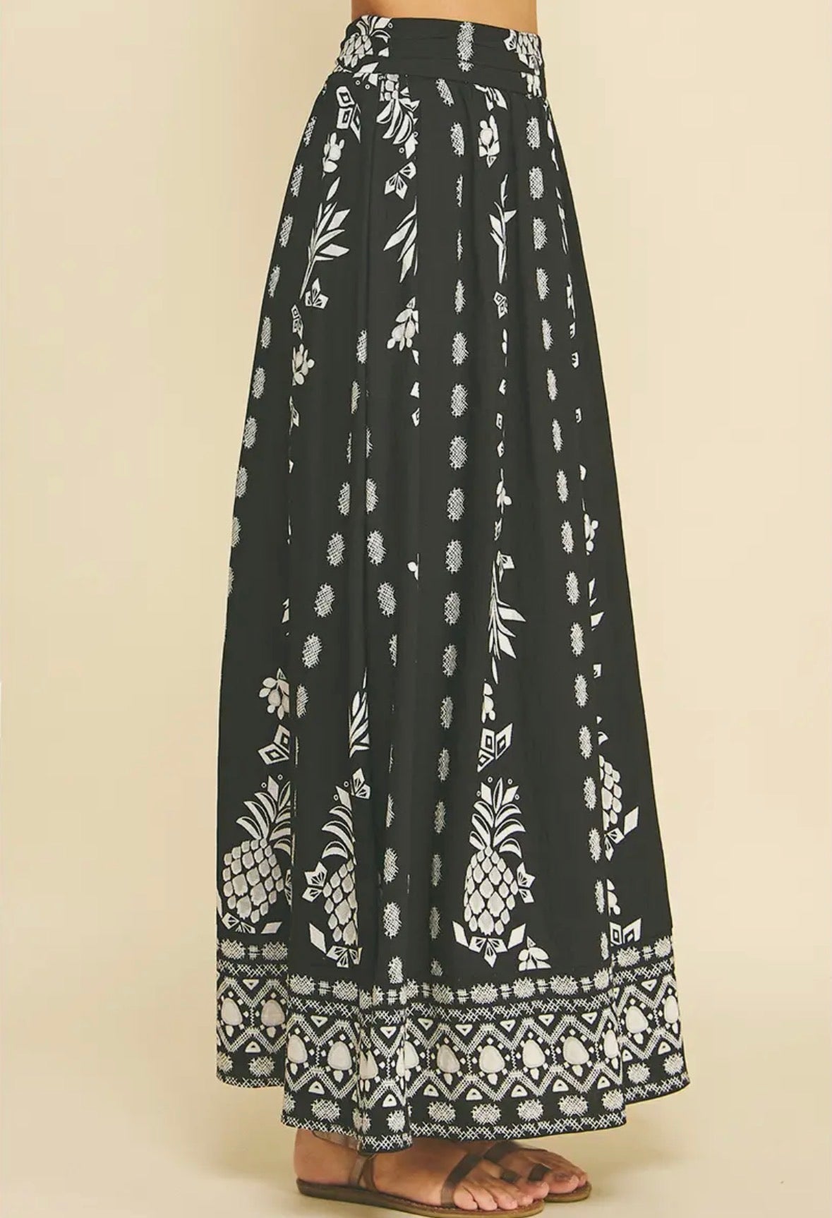 Print A-Line Maxi Skirt - Flea Boutiques