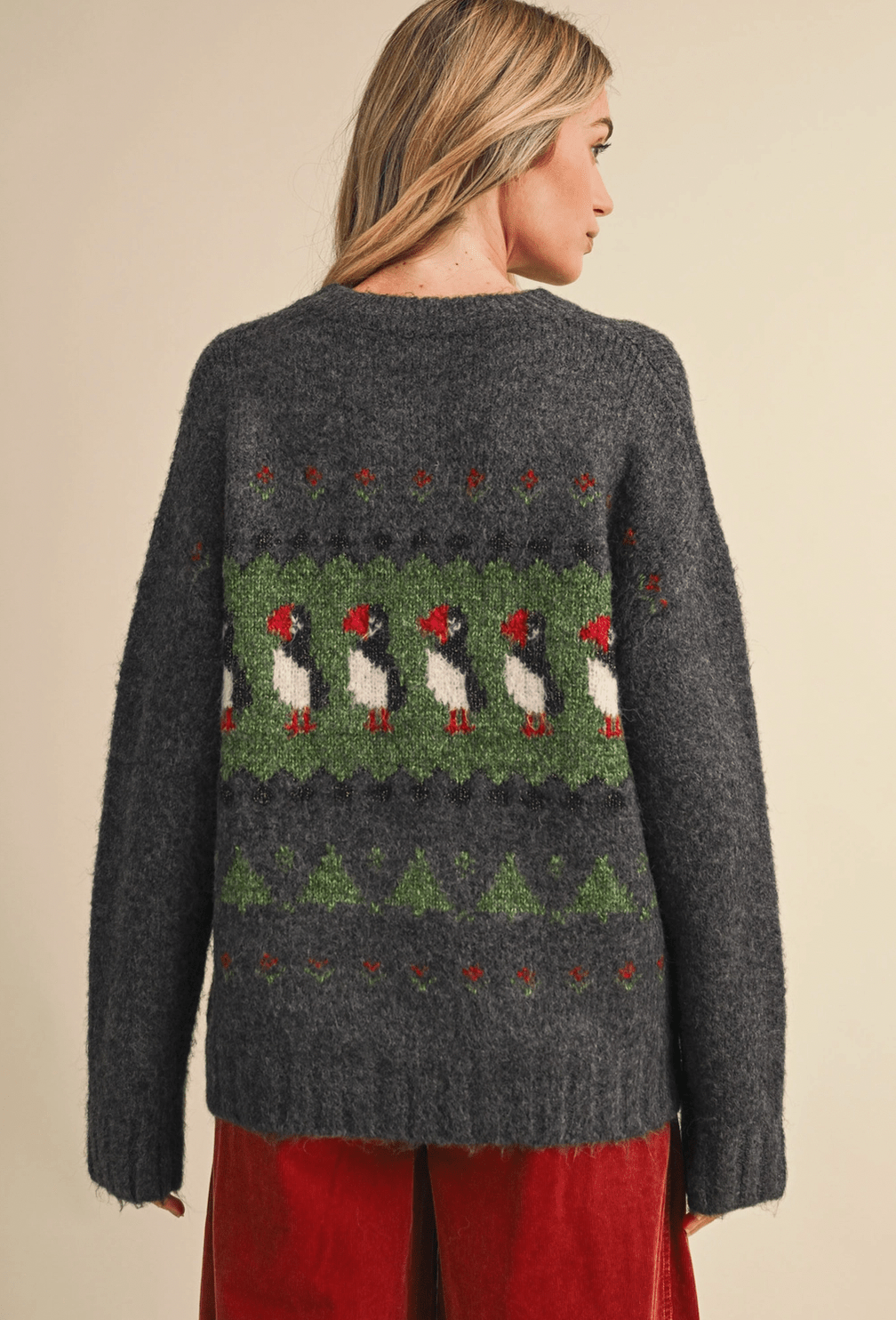 Puffin Motif Sweater - Flea Boutiques